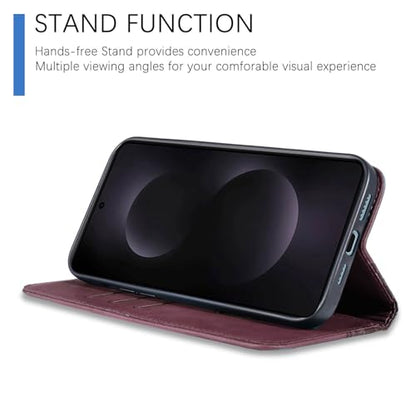 Wallet Case for Samsung Galaxy S25 Edge 2025 6.7 inch - PU Leather Flip Cover with Card Holder Slots, Strong Magnetic Folio Kickstand Phone Case, Wine Red - color: Wine Red, size: Samsung Galaxy S25 Edge 6.7"