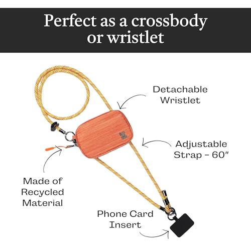 Save the Girls Active Clip & Go Phone Lanyard Rope Strap, Tangerine - color: Tangerine