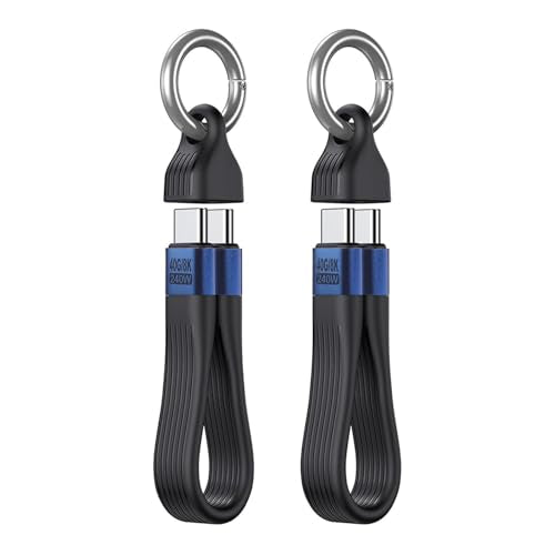 240W Short USB C Cable Keychain, 40Gbps 8K Fast Charge,Black - color: Black, size: Keychain male to male
