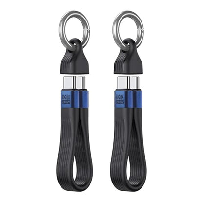 240W Short USB C Cable Keychain, 40Gbps 8K Fast Charge,Black - color: Black, size: Keychain male to male