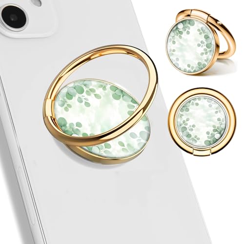 Cell Phone Ring Holder, Cute Phone Ring Grip Stand, 360°Rotation Funny Metal Kickstand Finger Grip Cute Boho Flowers - color: Cute Boho Flowers
