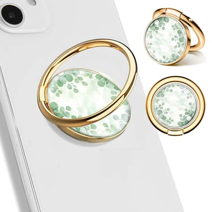 Cell Phone Ring Holder, Cute Phone Ring Grip Stand, 360°Rotation Funny Metal Kickstand Finger Grip Cute Boho Flowers - color: Cute Boho Flowers