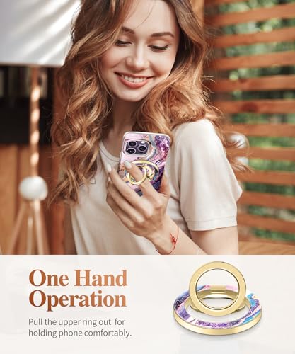 GVIEWIN Magnetic Phone Ring Holder, Compatible with MagSafe Phone Grip - color: Dreamland River/Purple