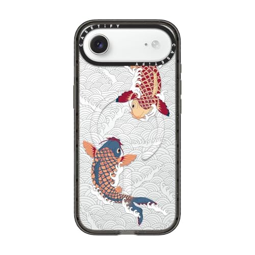 CASETiFY for iPhone Air Case - Impact Compatible with MagSafe | 8.2 ft. 4x Military Grade Drop Protection | koi fish Japanese tattoo style transparent pattern | Black - color: koi fish Japanese tattoo style transparent pattern, size: Iphone Air (6.5")
