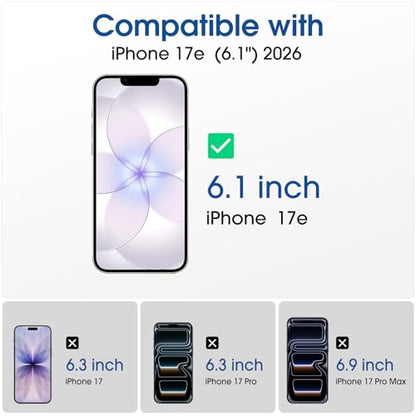 amFilm OneTouch for iPhone 17e Screen Protector 6.1'' Tempered Glass - size: C