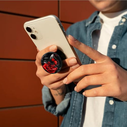 2 Pack Cell Phone Grip with Expanding Kickstand, Red Rose Butterfly - color: Red Rose Butterfly