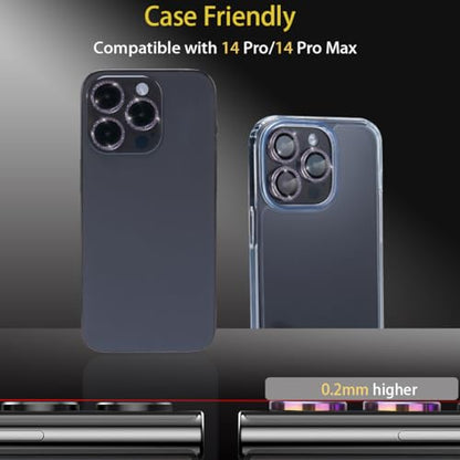 Camera Protector for iPhone 14 Pro/14 Pro Max Glitter Deep Purple - color: Glitter Deep Purple