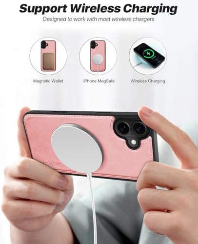 OCASE for iPhone 17 Detachable Wallet Case with Card Holder, 2 in 1 PU Leather Flip Folio with RFID Blocking Stand Wrist Strap Shockproof Phone Cover 6.3 Inch 2025, Light Pink - color: Light Pink, size: iPhone 17