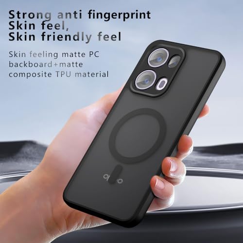 Compatible with Oppo Reno 13 5G Case Cover,Compatible with MagSafe,Compatible with Oppo Reno13 5G Built-in Magnetic Anti-Shock Cell Phone Case Black - size: Compatible with Oppo Reno 13 5G