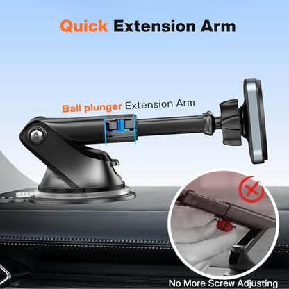 Replacement Suction Cup Mount with Extension Arm for 17mm Ball Joint