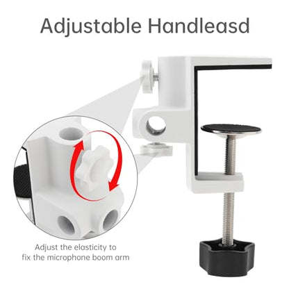 RTNLIT Desk Lamp Clamp, 1/2 inches 4 Hole Metal Table Mounting Clamp, White - color: White