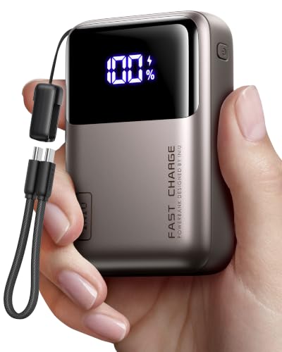 INIU Laptop Power Bank, Smallest 20000mAh 65W Fast Charging Battery Pack - color: Metallic Coffee