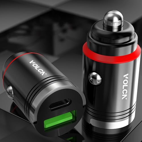 Dual Port Car Charger, [Matt Black] [2 Pack] USB A & USB C Car Cigarette Lighter Charging Adapter, 30W Fast Charging, PD&QC 3.0, Compatible with iPhone 16/15/14/13/12 Series, Samung, Pixel