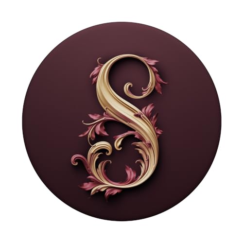 Red Initial Letter S Personalized Pretty Script PopSockets Adhesive PopGrip - style: Adhesive PopGrip