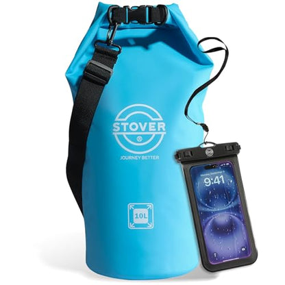 5/10/25/30/40L Waterproof Dry Bag, Medium Lightweight Roll Top Dry Bag Backpack w/Waterproof Phone Case, Kayaking, Travel, Hiking, Fishing, Tubing, Camping, the Beach, Men/Women (Blue) - color: 5/10l Blue, size: 10L