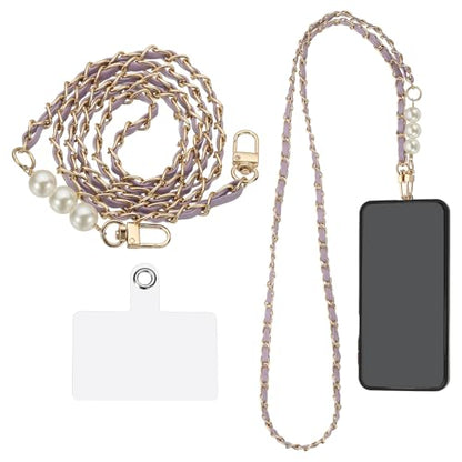 uxcell Phone Lanyard, Crossbody Cellphone Chain with Tether Tabs - color: Purple