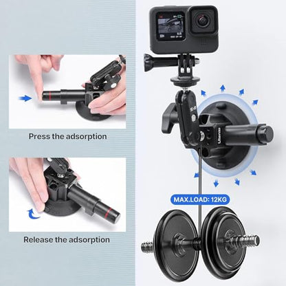 UURig SC-01 Suction Mount 3" for Vlogging Camera Car with Smartphone Clamp - size: 3" SC-01 Suction Mount