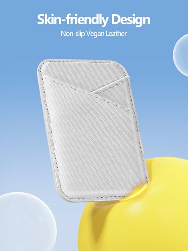 Miroddi for MagSafe Wallet, Leather Magnetic Card Holder for iPhone 16/15/14/13/12 Series, 0.12" Invisible Ultra-Thin Magnetic Phone Wallet, 2 Independent Card Slot, RFID Blocking, Carbon Fiber White - color: Carbon Fiber White