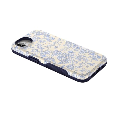 Casely iPhone 16e Case | Cupid's Canvas | Periwinkle Floral | Bold Protective Design | Compatible with MagSafe - color: Cupid's Canvas | Periwinkle Floral
