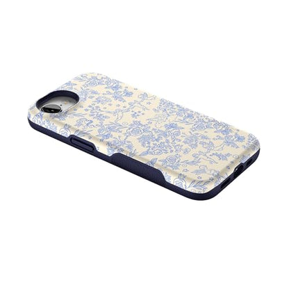 Casely iPhone 16e Case | Cupid's Canvas | Periwinkle Floral | Bold Protective Design | Compatible with MagSafe - color: Cupid's Canvas | Periwinkle Floral