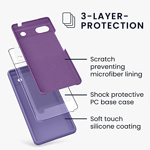 kwmobile Case Compatible with Google Pixel 6a Case - TPU Silicone Phone Cover with Soft Finish - Violet Purple - color: violet purple, size: Pixel 6a