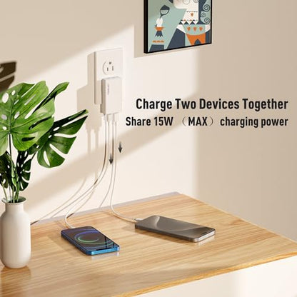 Ultra Flat USB C Wall Charger, Dual Port, Super Fast USB C & Fast USB A - style: 35W-Ultra Thin