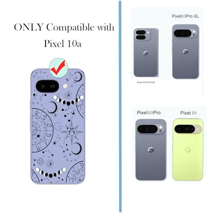 Unov for Pixel 10a Case, Clear with Design, Slim Fit Good Grip, Embossed Phone Case, Shockproof Protective Cover, Raised Camera Protection, Soft TPU, Zodiac Galaxy - color: Zodiac Galaxy