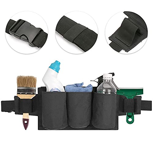 Tool Pouch, Waist Tools Bag Belt, Bottle Holster, Heavy Duty Working Tool Apron for Janitorial, Custodial, Housekeeping, Cleaning
