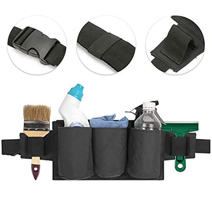 Tool Pouch, Waist Tools Bag Belt, Bottle Holster, Heavy Duty Working Tool Apron for Janitorial, Custodial, Housekeeping, Cleaning