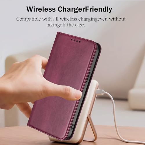 Bumper Case Compatible with Galaxy A20E, Leather Phone Case with RFID Blocking Card Holder Ultra Slim Cover Protective Scratch Resistant Case Leather Wallet Compatible with Samsung Galaxy A20E/A10E - color: Red