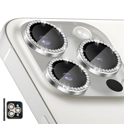 Camera Lens Protector for iPhone 14 Pro/14 Pro Max, Diamond Silver - color: Diamond Silver