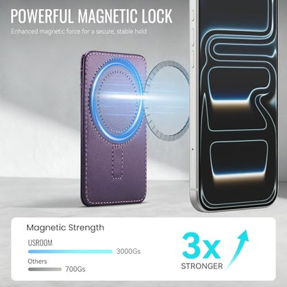 for Magsafe Wallet Magnetic Card Holder RFID Blocking, Purple - color: Purple