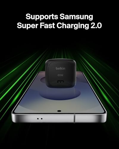 Belkin 65W Compact USB C Charger Block, Fast Charging for Travel - style: Single Pack + USB-C Cable