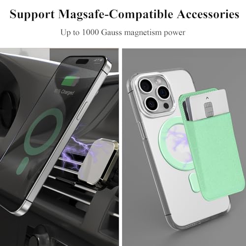for MagSafe Ring, 2 PCS Magnet Sticker Magnetic Adapter Ring - color: Green