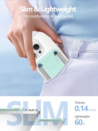 Miroddi for MagSafe Wallet with Privacy Flap, Strongest Magnetic Wallet | 7 Cards Holder, RFID Blocking, Leather Magnetic Phone Wallet for iPhone 17/16/15/14/13/12 Series and Pixel 10 Series - color: Leafy Green