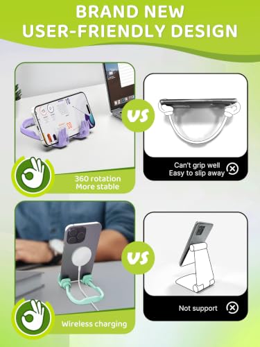 Stocking Stuffers for Teen Girls Gifts Boys Kids OK Hand Cell Phone Holder - color: Purple & Green