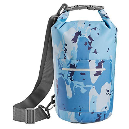 Skog Å Kust DrySak Roll Top Waterproof Bag, 5, 10 & 20 Liter - color: Blue Camo, size: 5 Liter