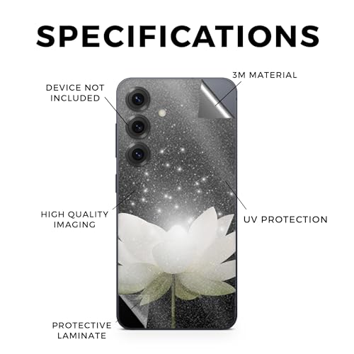 Glossy Glitter Phone Skin Compatible with Samsung Galaxy S25 - Twilight Lotus - Premium 3M Vinyl Protective Wrap Decal Cover - Easy to Apply | Crafted in The USA by MightySkins - color: Twilight Lotus, size: Galaxy S25 (Full Wrap), style: Glossy Glitter F