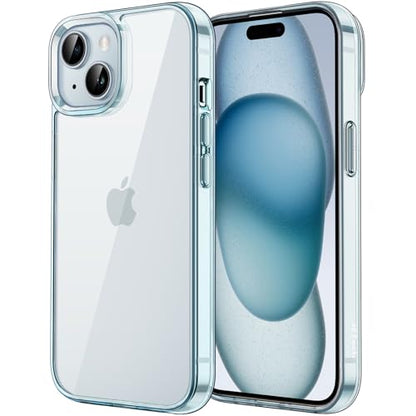 JETech Case for iPhone 15 Plus, Anti-Yellowing, Blue | Shockproof Protection, Scratch Resistant Hard PC Back, Durable Transparent TPU Bumper - color: Blue, size: iPhone 15 Plus