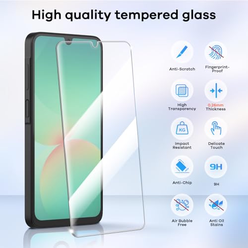 4+4 for Samsung Galaxy A26 5G Screen Protector Camera Lens Protector - size: Galaxy A26