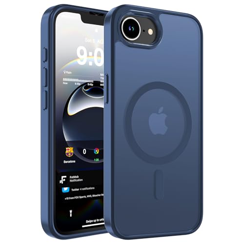 WRJ Magnetic Matte Case for iPhone 17e/iPhone 16e 6.1-Inch,Blue | Compatible with Magsafe,Military Grade Drop Protection,Slim Translucent Anti-Fingerprints Shockproof Protective Phone Case - color: Blue, size: For Iphone 17e/16e 6.1 Inch