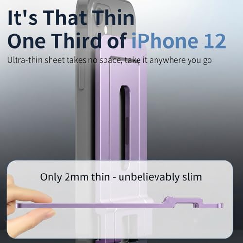Cell Phone Stand for Desk Foldable Ultra Slim Aluminum,Purple - color: Purple