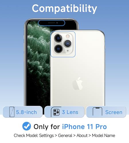 USLAI Case for iPhone 11 Pro, Anti-Yellowing, Crystal Clear Back, Shockproof & Military‑Grade Drop Protection - Transparent - color: Clear, size: iPhone 11 Pro