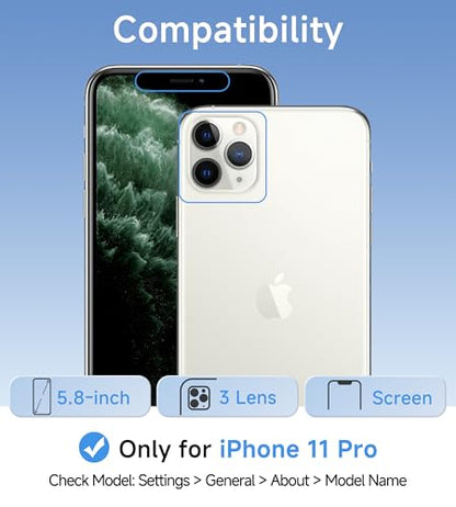 USLAI Case for iPhone 11 Pro, Anti-Yellowing, Crystal Clear Back, Shockproof & Military‑Grade Drop Protection - Transparent - color: Clear, size: iPhone 11 Pro