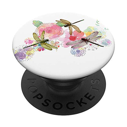 Dragon Flies on Floral Background - Cool Family Gift PopSockets PopGrip: Swappable Grip for Phones & Tablets