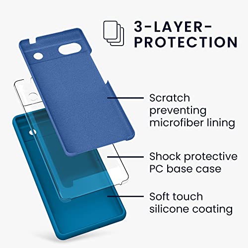 kwmobile Case Compatible with Google Pixel 6a Case - TPU Silicone Phone Cover with Soft Finish - Caribbean Blue - color: caribbean blue, size: Pixel 6a