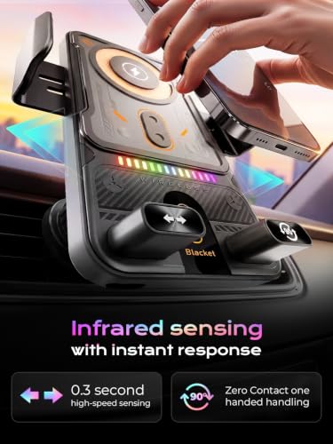 Phone Holders 15W Wireless Car Charger Smart Screen Rotation - color: Sliver