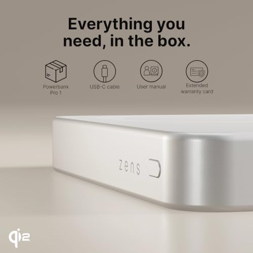 ZENS Magnetic Power Bank 10000mAh, MagSafe Battery Pack Qi2 15W Wireless Charger + 20W USB-C Slim Aluminium Portable Charger for iPhone Air/17/16/15/14/13/12 & AirPods, 12in Cable, White - color: White