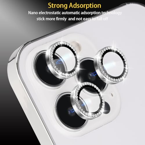 Camera Lens Protector for iPhone 16 Pro/16 Pro Max, Diamond Silver - color: Diamond Silver