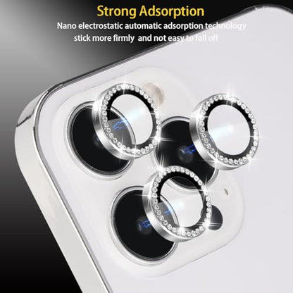 Camera Lens Protector for iPhone 16 Pro/16 Pro Max, Diamond Silver - color: Diamond Silver